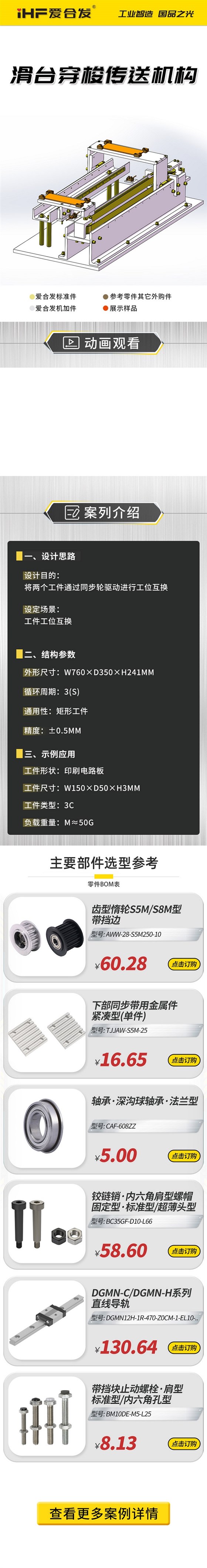 愛合發(fā)：案例介紹，滑臺穿梭傳動機構 