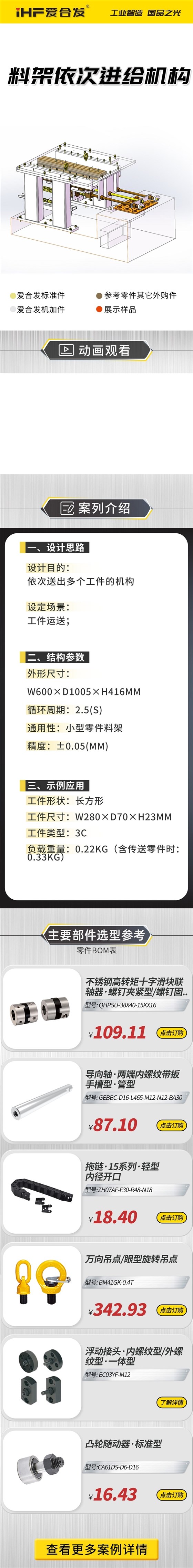 愛合發(fā)：案例介紹，料雜架依次進(jìn)給機(jī)構(gòu)！