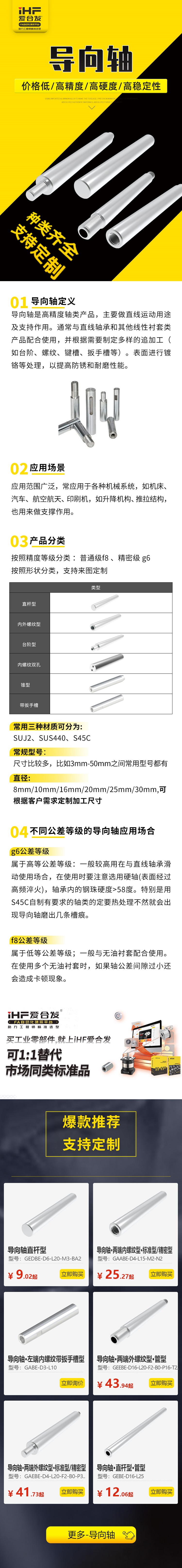 帶你了解不同公差等級(jí)的導(dǎo)向軸應(yīng)用場(chǎng)合！